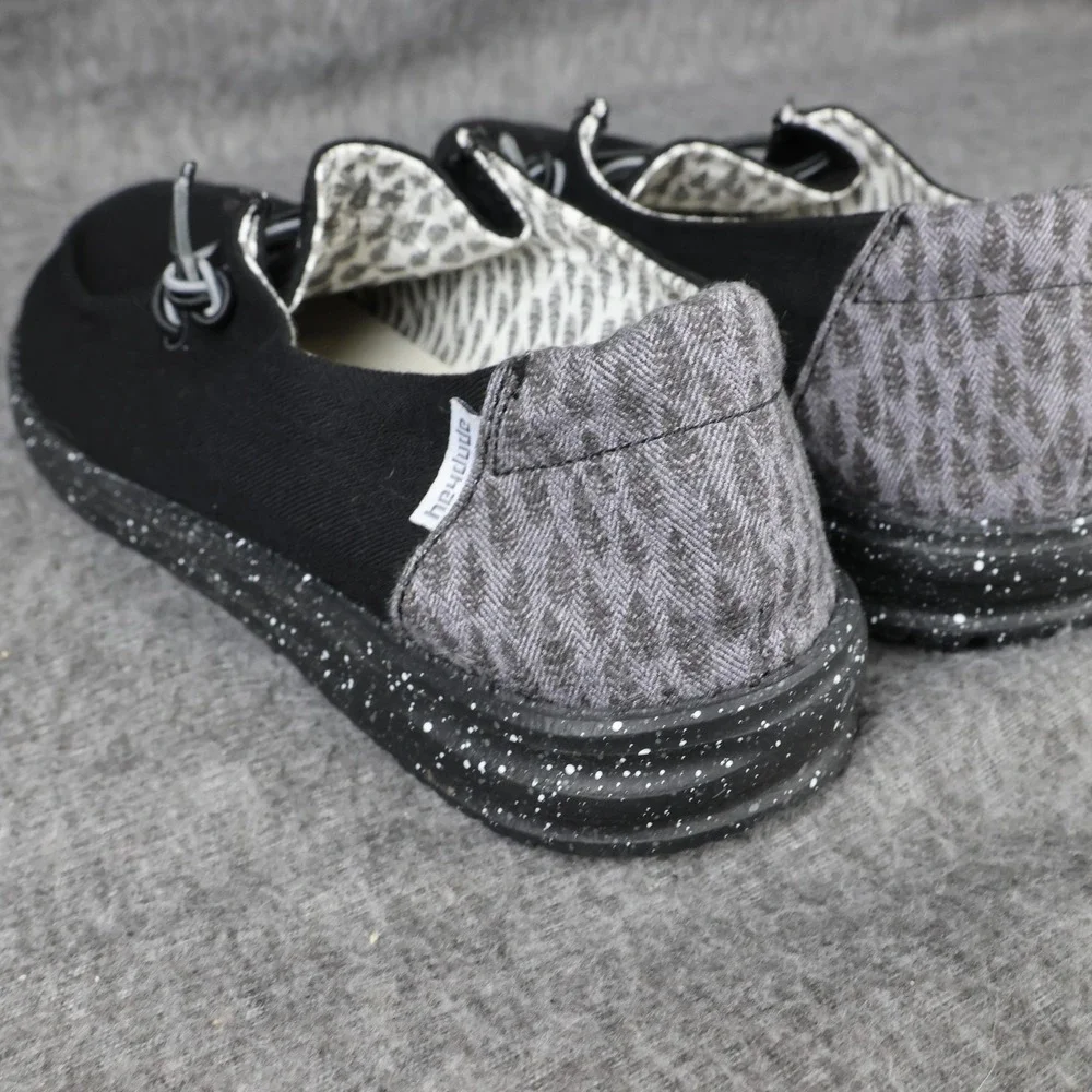 Hey Dude Wendy Shoes Womens Size 10 Black Canvas Slip On Lightweight Comfort